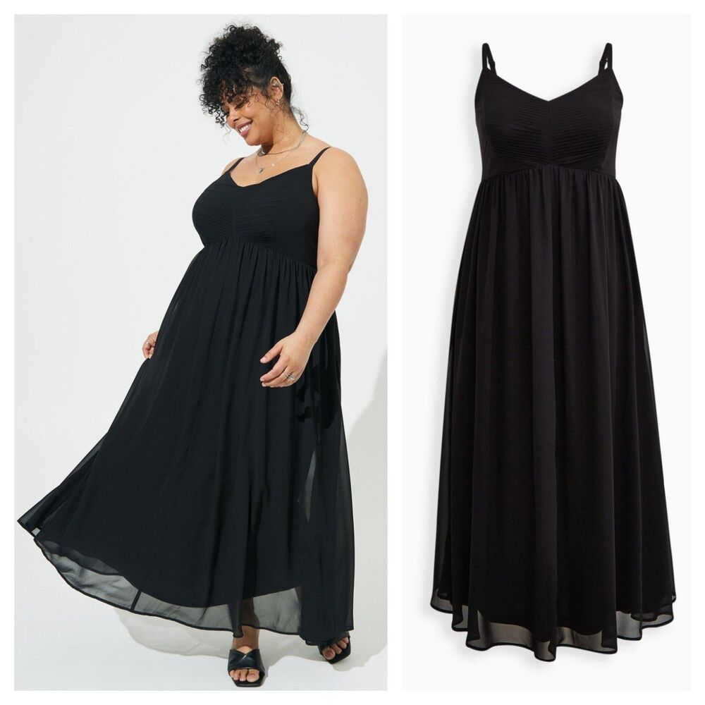 Torrid Maxi Chiffon Pleated Dress